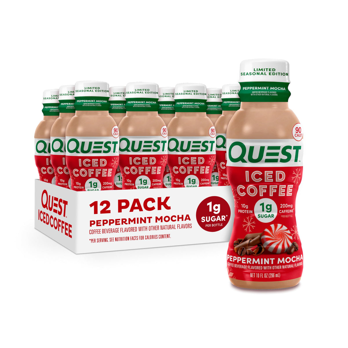Quest Nutrition Iced Coffee,Vanilla Latte,1g Sugar,10g Protein,90 calories,200mg of caffeine,(Pack of 24)
