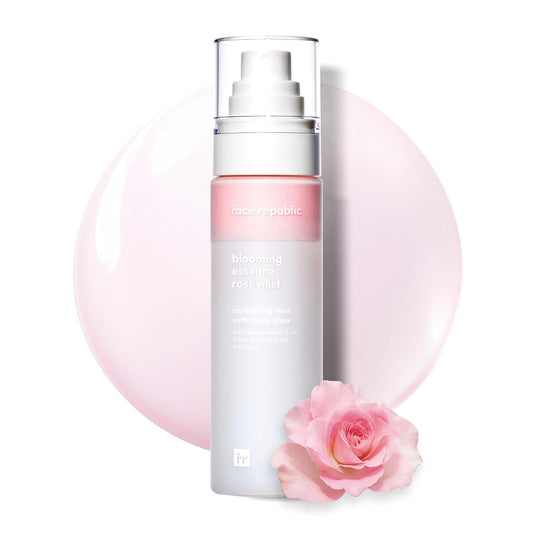 Face Republic Blooming Essence Rose Mist 100ml 3.38 fl oz | Instant Glass Skin | All In One Mist | Revitalizing, Nourishing, Deep Hydration, Dewy Glow | Damask Rose, Bakuchiol | Vegan Korean Skin Care