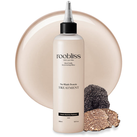 roobliss No-Wash Leave In Hair Treatment - Black Truffle Protein & Collagen Hair Repair for Damaged or Dry Hair | Lightweight Detangling & Frizz Control | Korean Hair Care | 10 fl oz / 300 mL