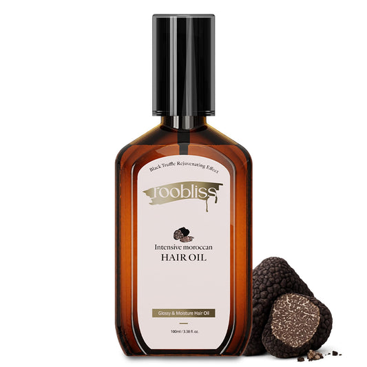 ROOBLISS Intensive Moroccan Hair Oil, Organic Argan Oil with Black Truffle for Shine & Frizz Control, Heat Protectant Hair Serum for Dry & Damaged Hair, Korean Hair Care (3.38 Fl Oz / 100ml)