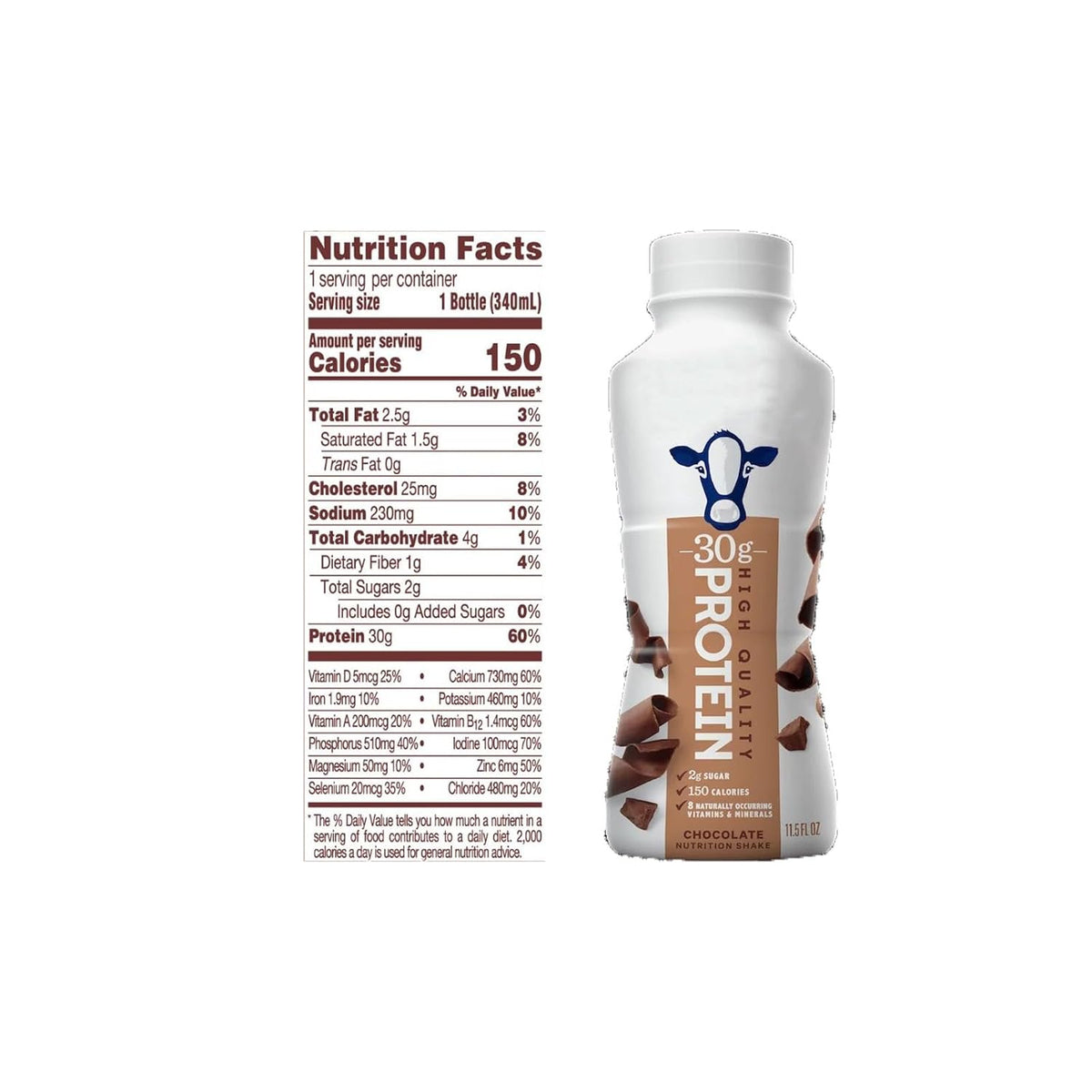Fairelife High Protein Nutrition Shake | Ready to Drink | 30g Protein | Chocolate | 8 Pack | Low Sugar & High Protein | 11.5 fl oz