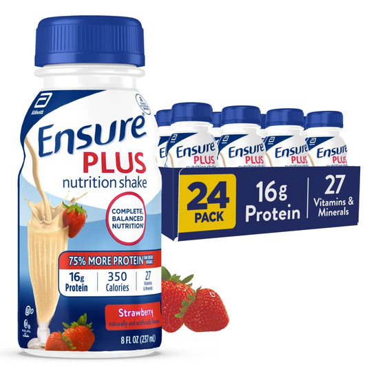 Ensure Plus Strawberry Nutrition Shake, 24 Pack