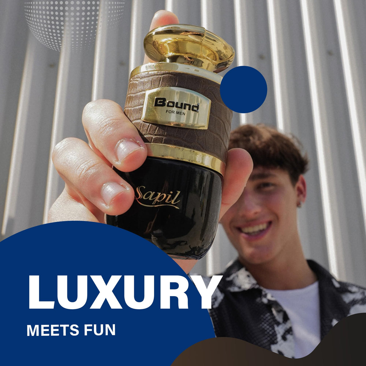 Sapil Bound Eau de Parfum for Men – Long Lasting Oriental Spicy Perfume | Green Mandarin, Cardamom & Leather Notes | Warm Masculine Fragrance | 3.4 oz / 100ml