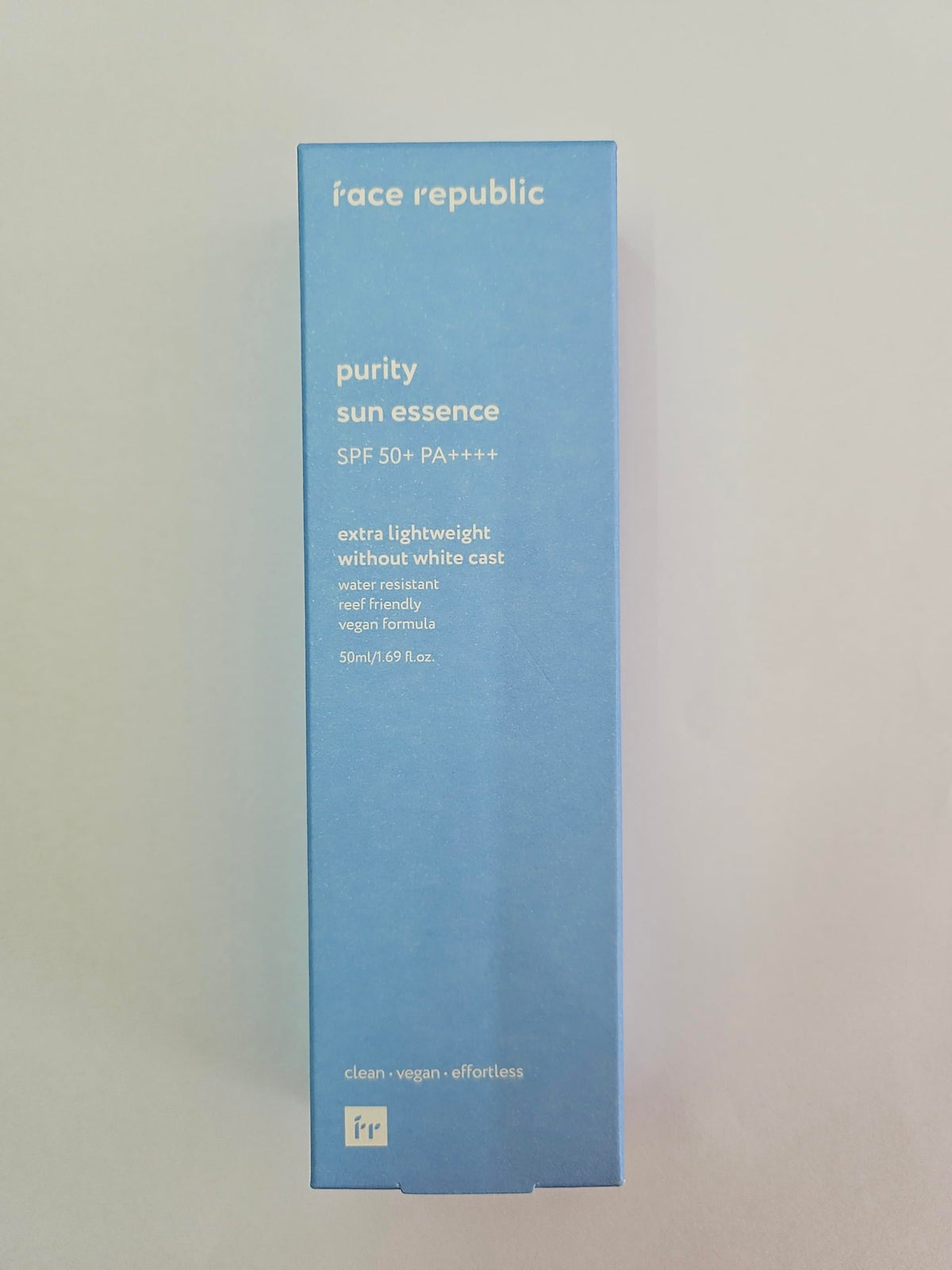 Face Republic Purity Sun Essence 50ml 1.69fl.oz. | SPF50+ Broad Spectrum UV Protection | No White Cast | Water Resistant | Vegan Certified, Reef Safe, Cruelty Free | Non-greasy | Korean Skin Care