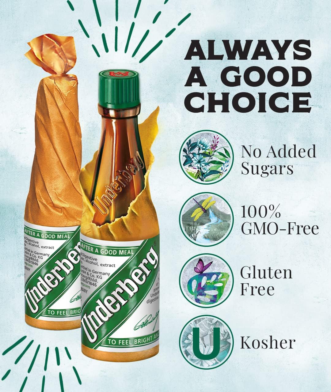 Underberg Natural Herb Bitters, 2-Ounce (Pack of 5)
