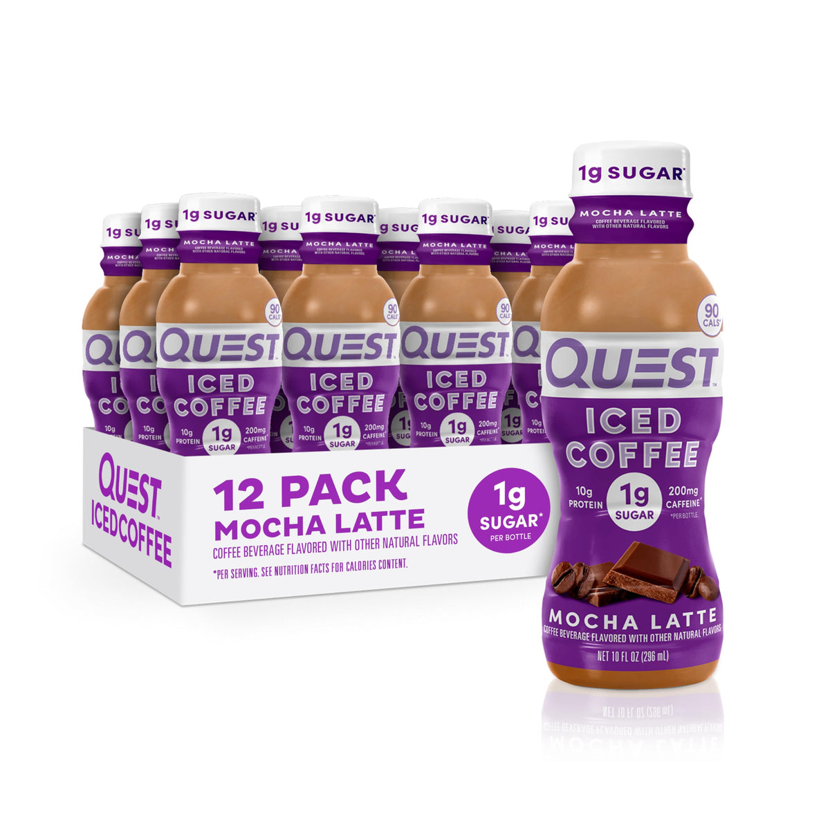 Quest Nutrition Iced Coffee,Vanilla Latte,1g Sugar,10g Protein,90 calories,200mg of caffeine,(Pack of 24)